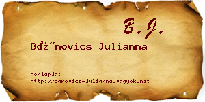 Bánovics Julianna névjegykártya